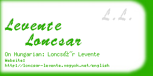 levente loncsar business card